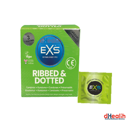 Picture of EXS Comfy Fit Ribbed & Dotted Condoms Single Pack (1x3)=3pcs (UK)