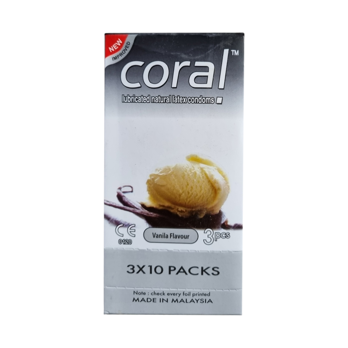 Picture of Coral Vanilla Flavor Condom Full Box/10'S Pack (30 Pcs)