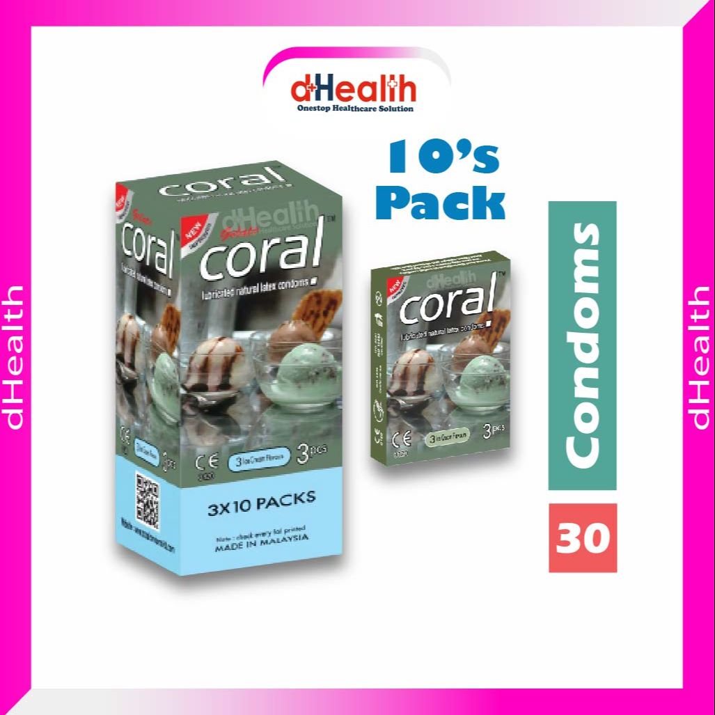 Picture of Coral 3 Ice Cream Flavor Condom Full Box / 10'S Pack (30 Pcs) - Condom
