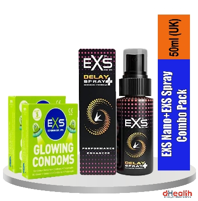 Picture of EXS 2's Glow Condom & 1 EXS Spray +50ml (UK) Combo Pack