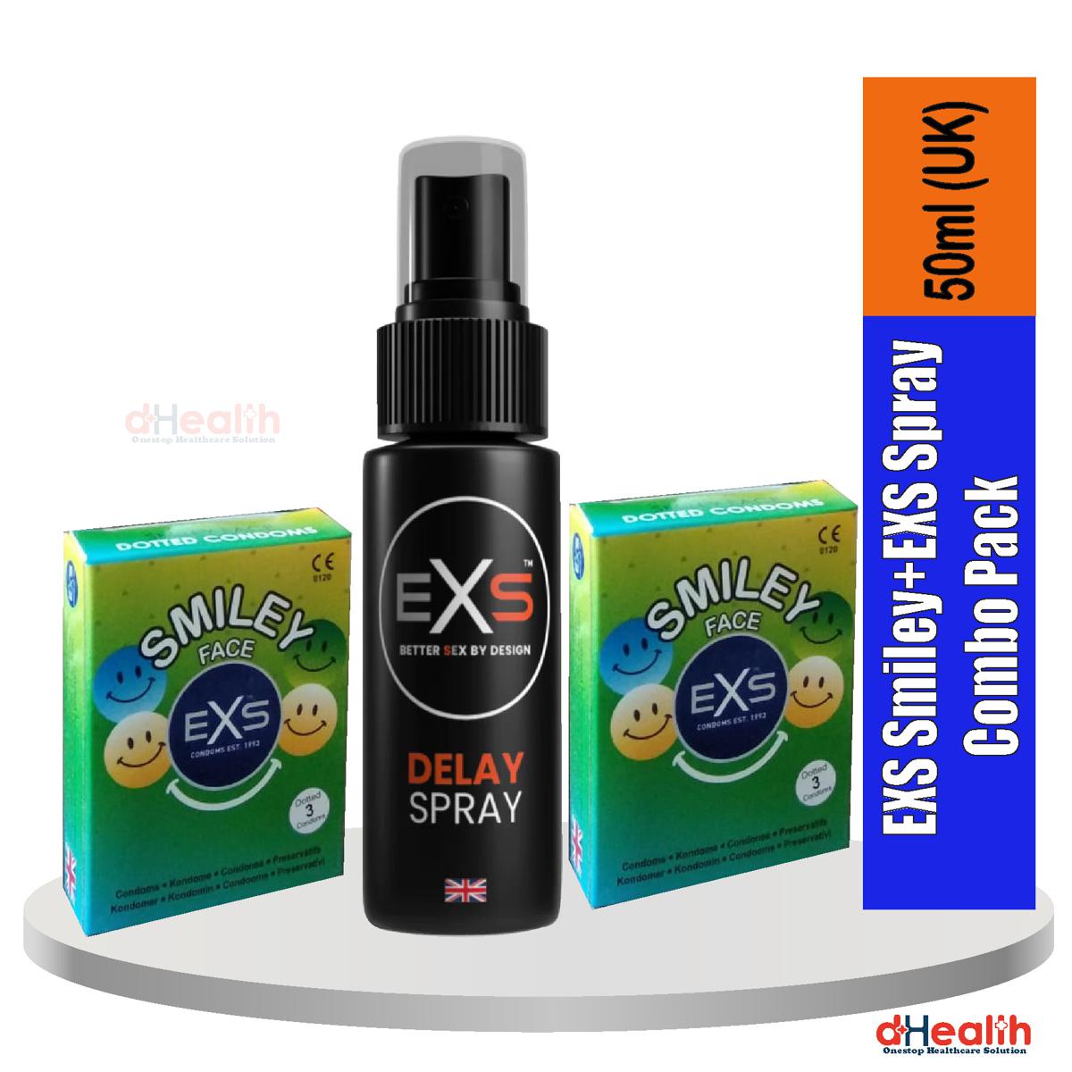 Picture of EXS 2's Smiley Condom & 1 EXS Spray 50ml (UK) Combo Pack