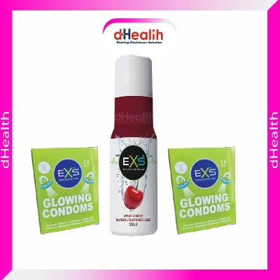 Picture of EXS 2's Glow Condom & 1 Sweet Cherry Natural Flavoured Lube 50ml (UK) Combo Pack