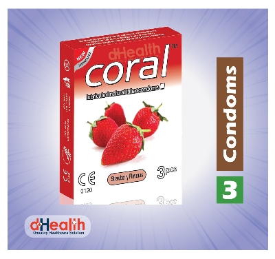 Picture of Coral Strawberry Flavor Condom 6's Pack (18 Pcs)