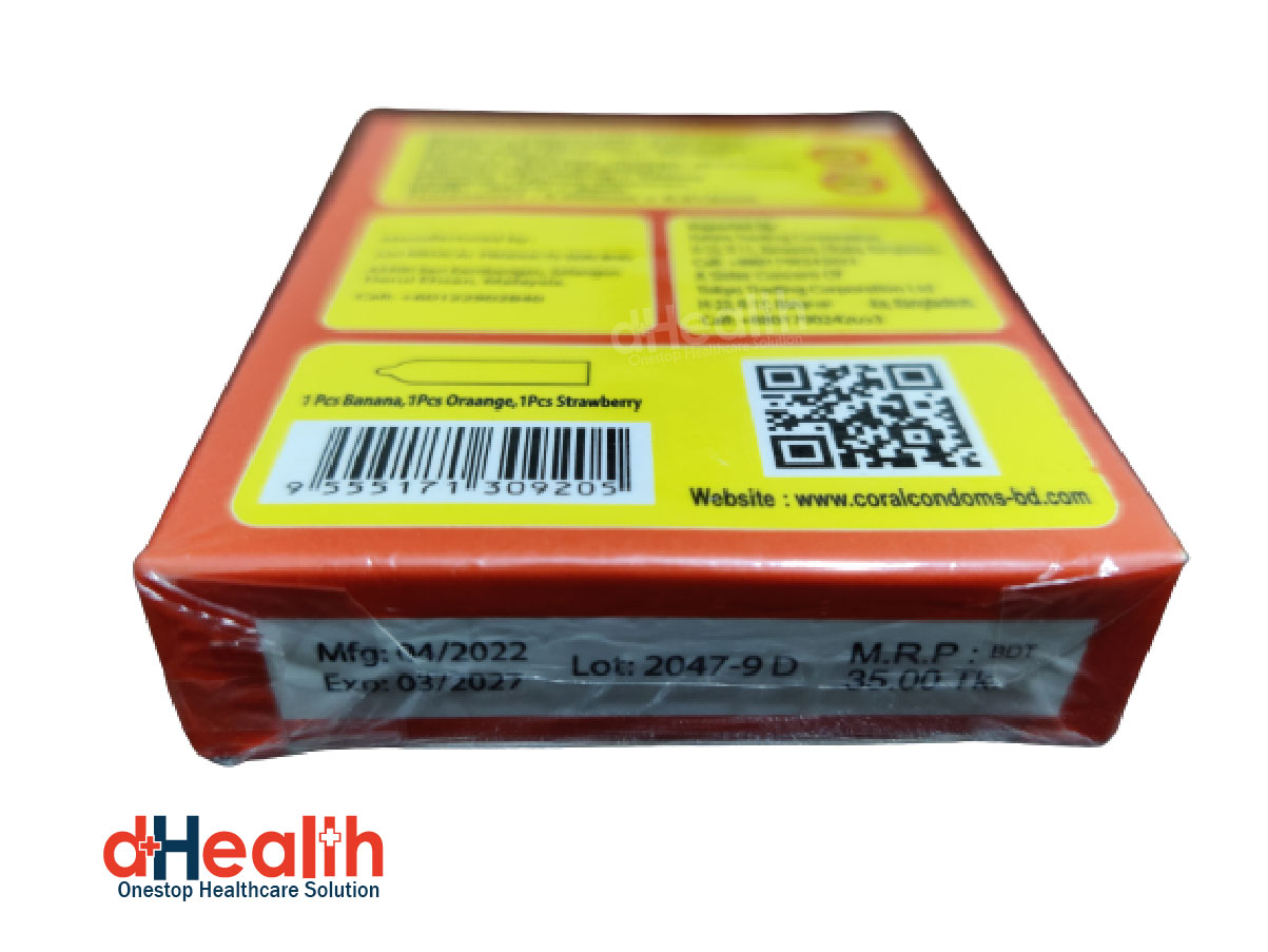 Picture of Coral 3 Fruits Flavor Condom Fruits 6's Pack (18 Pcs)