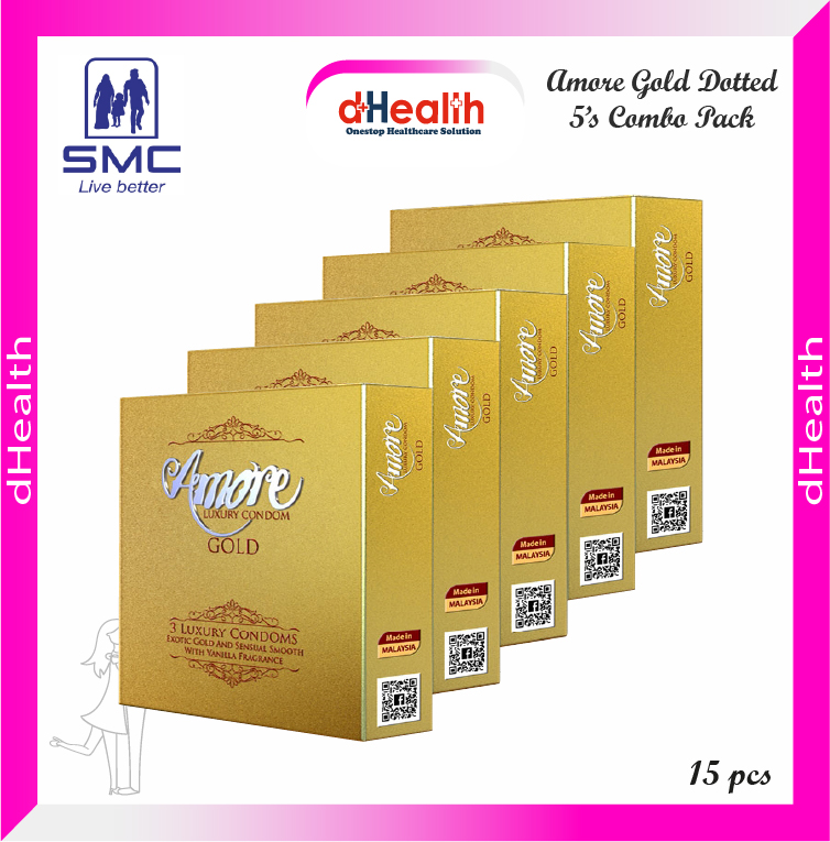 Picture of Amore Gold Luxury Condoms, 5's Combo Pack (3x5=15pcs)
