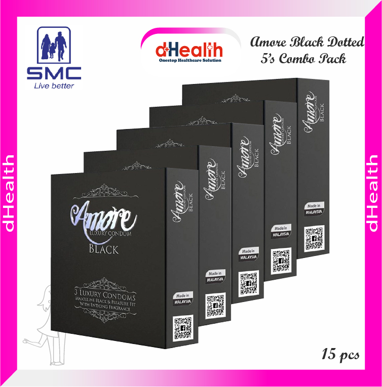 Picture of Amore Black Condoms, 5's Combo Pack (3x5=15pcs)