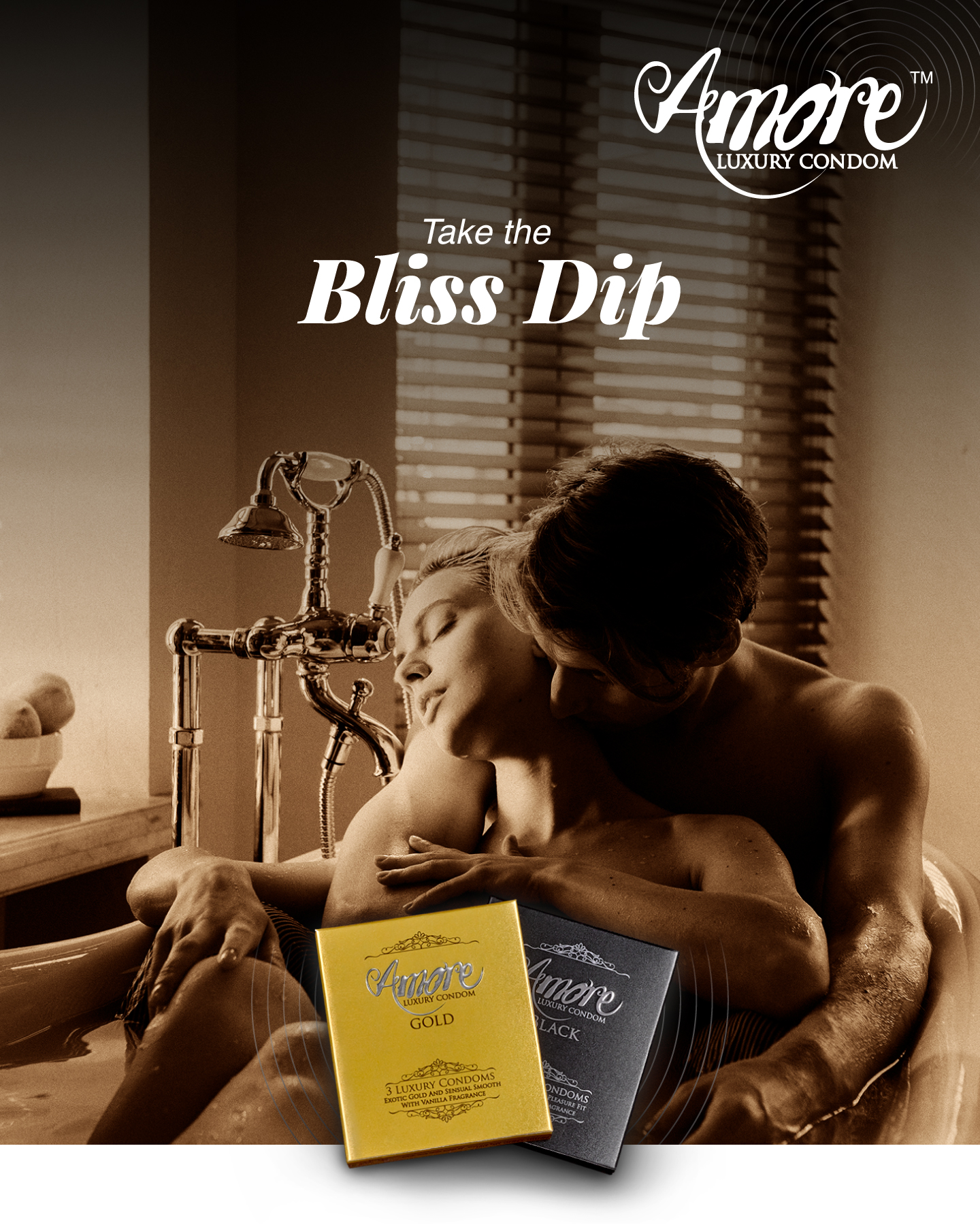 Picture of Amore Gold Luxury Condoms, 3's Combo Pack (3x3=9pcs)
