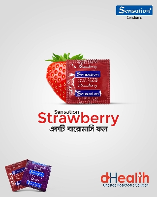Picture of Sensation Supper Dotted Strawberry Condom Full Box Combo Pack (3x12=36)