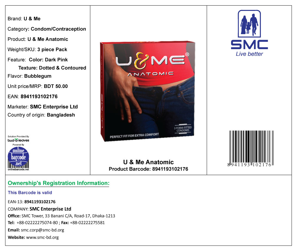 Picture of U & ME Anatomic Condoms 5,s Combo Pack (3x5=15)