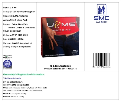 Picture of U & ME Anatomic Condoms 5,s Combo Pack (3x5=15)