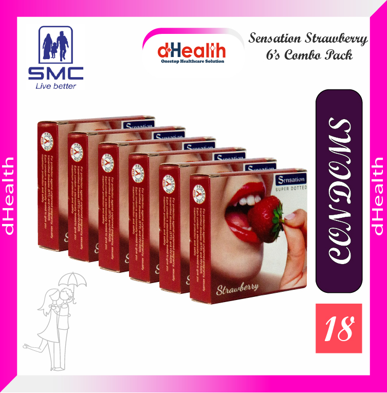 Picture of Sensation Supper Dotted Strawberry Condom 5,s Pack (3x5=15)