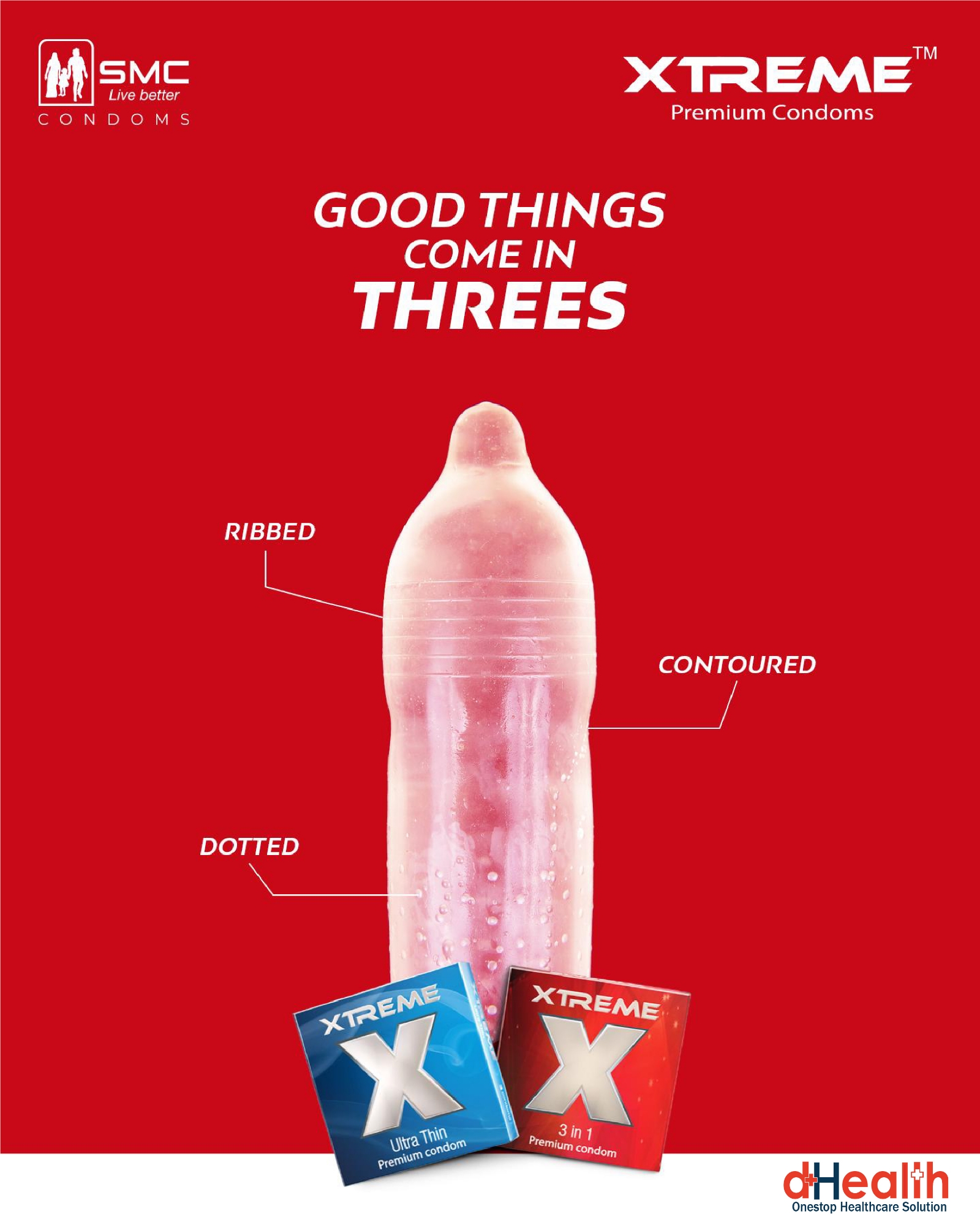 Picture of XTREME Ultra Thin Premium Condoms 3,s Combo Pack (3x3=9)