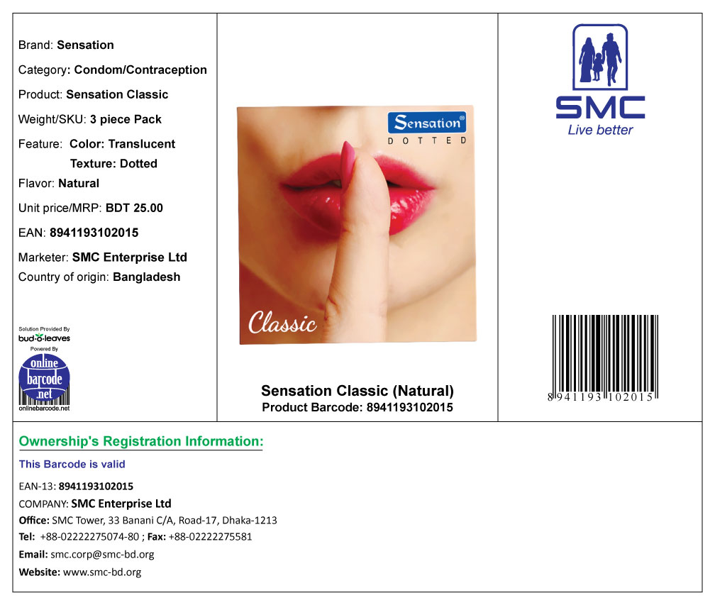 Picture of Sensation Classic Condom 2 Pack (6pcs) & RY Jelly 30gm 1 Pc
