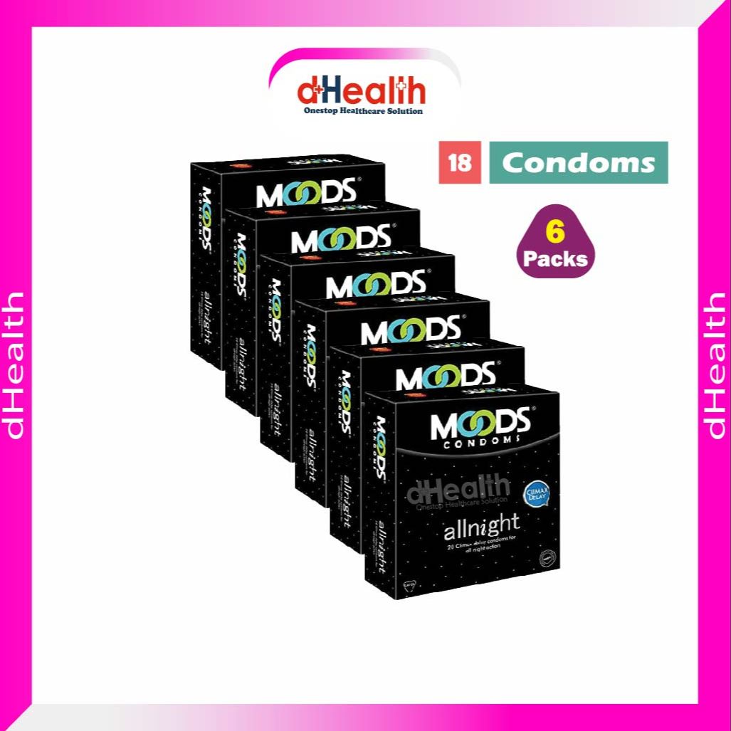 Picture of Moods Allnight Climax Delay Condom 6's Combo Pack (3x6=18pcs)