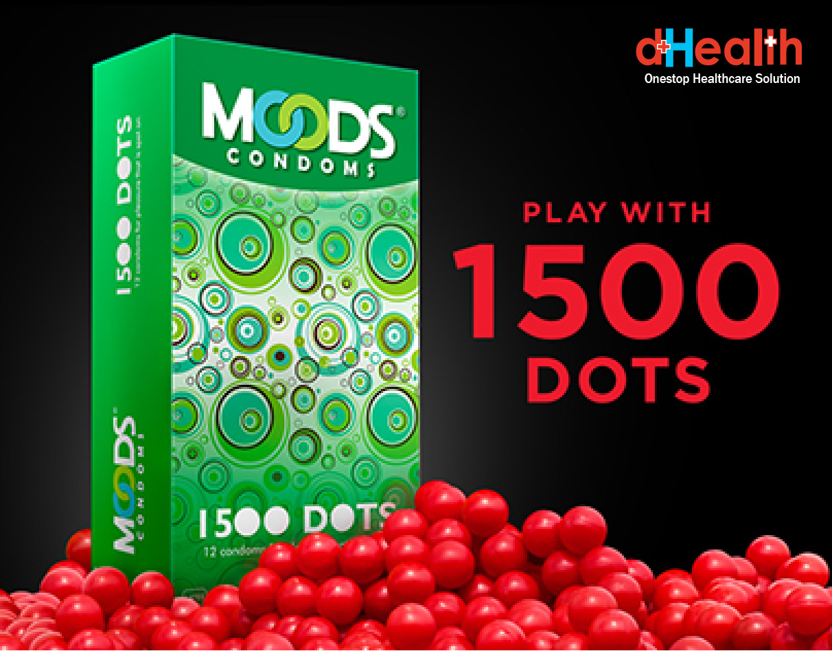 Picture of Moods 1500 dotted Condom Full Box ( 10 pack of 3's / 30pcs) & Free 1 pc RY Jelly 30g