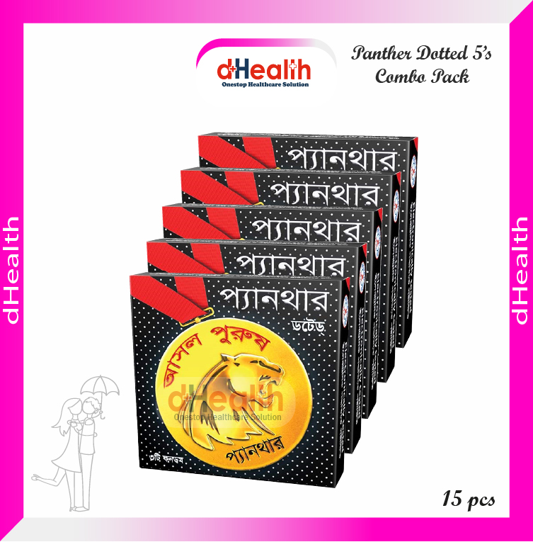 Picture of Panther Dotted Condoms 5,s Combo Pack (3x5)=15pcs