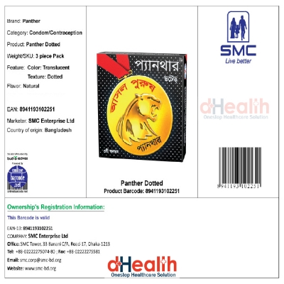 Picture of Panther Dotted Condoms 2,s Combo Pack (3x2)=6pcs