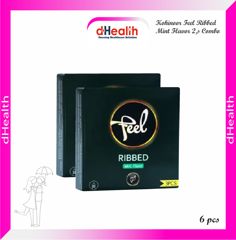 Picture of Kohinoor Feel Ribbed Mint Flavor Condom 2,s Combo Pack (3x2)=6 Pcs