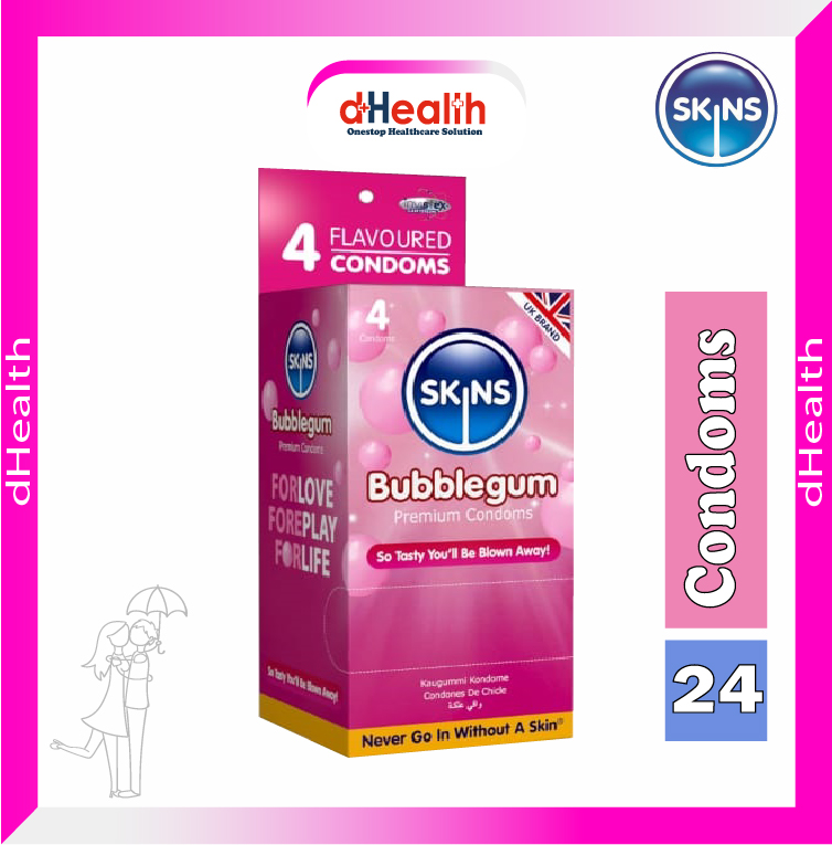 Picture of SKINS Bubblegum Premium Condoms Full Box (4x6)=24 Pcs (UK)