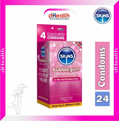 Picture of SKINS Bubblegum Premium Condoms Full Box (4x6)=24 Pcs (UK)