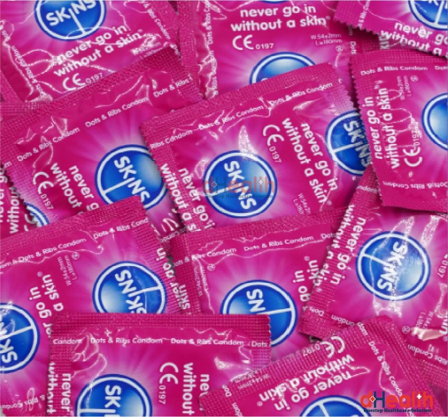 Picture of SKINS Dots & Ribs Premium Condoms Single Pack (4x1)=4Pcs (UK)