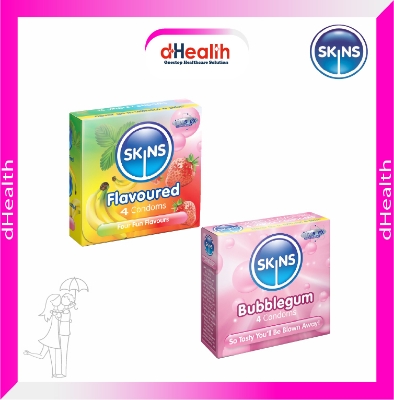 Picture of SKINS Bubblegum Premium & SKINS Flavored Premium Condoms 2,s Combo Pack (4x2)=8 Pcs (UK)