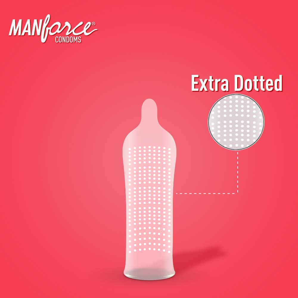Picture of Manforce Dots 1740 Dotted 10's Pcs Condoms 1 Pack & RY Jelly 30gm  1 Pc Combo Pack