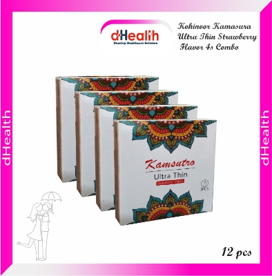 Picture of Kohinoor Ultra Thin Strawberry Flavor Condom 2,s Combo Pack (3x2)=6 Pcs