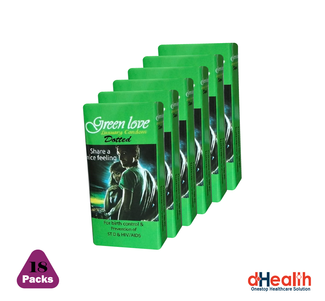 Picture of Green Love Dotted Condom Full Box Combo Pack (3x10)=30 Pcs