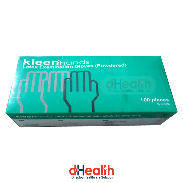 Picture of Kleen hands Latex Examination Gloves (Powdered) 1 Box (100pcs)
