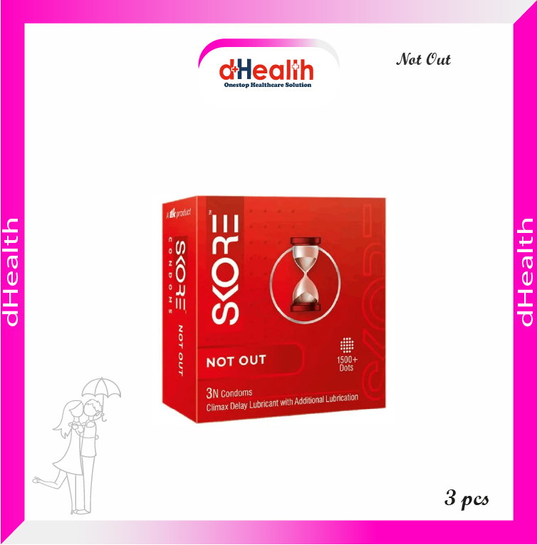 Picture of Skore 1500+ Dots Not Out Extra Time Condom Indian 1 Packet (3pcs)