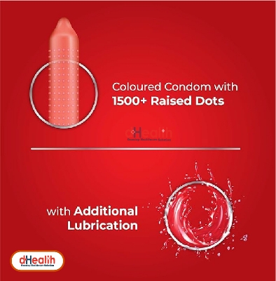 Picture of Skore 1500+ Dots Not Out Extra Time Condom Indian 1 Packet (3pcs)