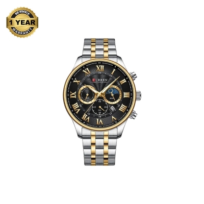 Picture of CURREN 8427 Stainless Steel Chronograph Watch for Men-Silver Golden & Black