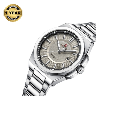 Picture of NAVIFORCE NF9212 Silver Stainless Steel Analog Watch For Men - Gray & Silver