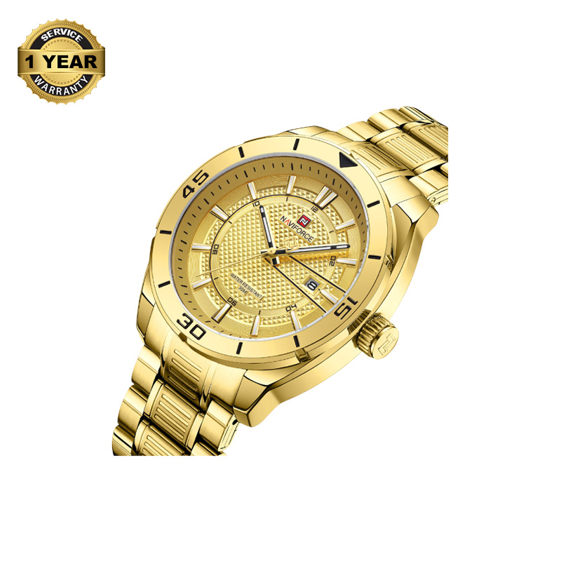 Picture of NAVIFORCE NF9210 Golden Stainless Steel Analog Watch For Men - Golden