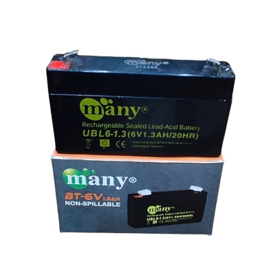 Picture of Rechargeable Sealed Lead-Acid Battery -Many 6 Volt1.3 Ampere Battery -285 Gram-Size(L-3.82mm X W-0.98mm X H-2.24mm )