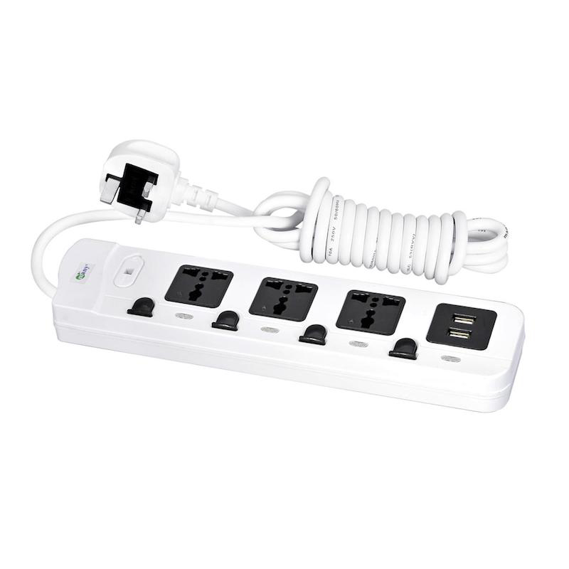 Picture of Multiplug Many Heavy Duty 3 Gang 2 USB Fast Charging MTS-148/3p-USB-3 Miter Wire
