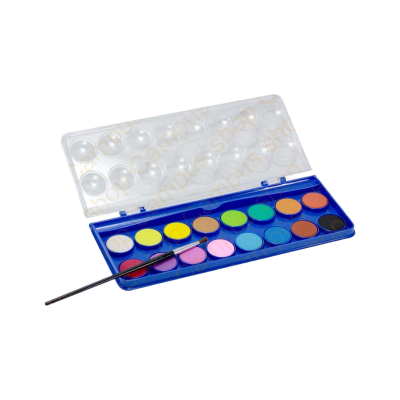 Picture of Water Color Cakes Paint 16 Colors Box for Student's Watercolor Painting
