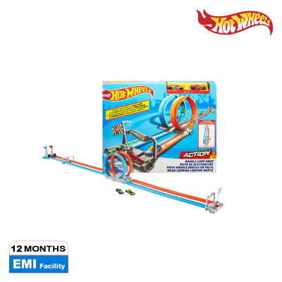 Picture of Hot Wheels DTN42 Criss Cross Crash Track Set With Motorized Booster, Ages 5+