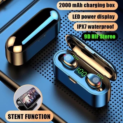 Picture of New F9 Wireless Headphones Bluetooth 5.0 Earphone TWS HIFI Mini In-ear Sports Running Headset Support all Phones HD Call