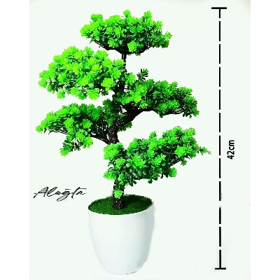 Picture of Potted Bonsai Artificial Plant Fake Trees Plant Green/Purple/Orange/Yellow/Red for Home Christmas Office Decoration A5740