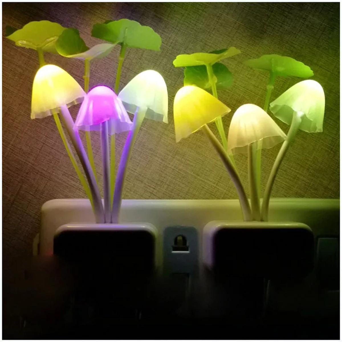 Picture of Night Light Changing Dusk To Dawn Sensor LED Night Lights Flower Mushroom Lamp Bedroom Babyroom Lamps For Kids Gifts
