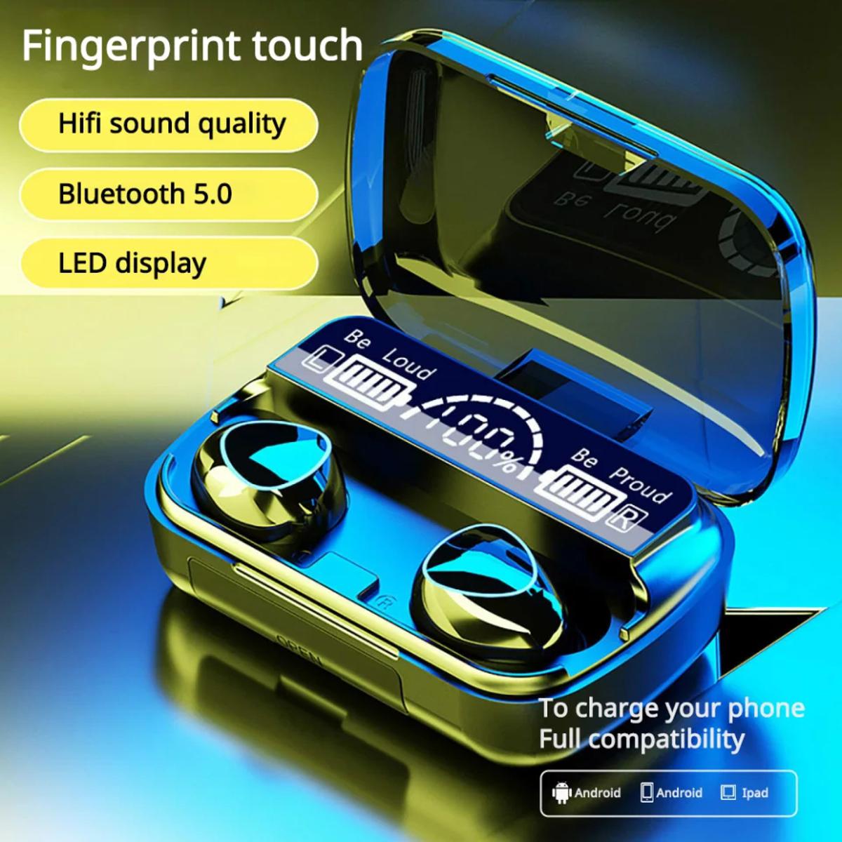 Picture of M10 TWS Mini Digital Display Wireless Bluetooth 5.1 In-Ear 9D Touch Control Sports Binaural Earphones for Mobile Phones Laptops