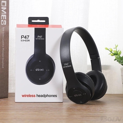 Picture of Best Selling P47 Headphones 3.5mm BT 5.0 TF Card FM Stereo Radio MP3 Player P47 Wireless Headphones For IOS Android Phone P47