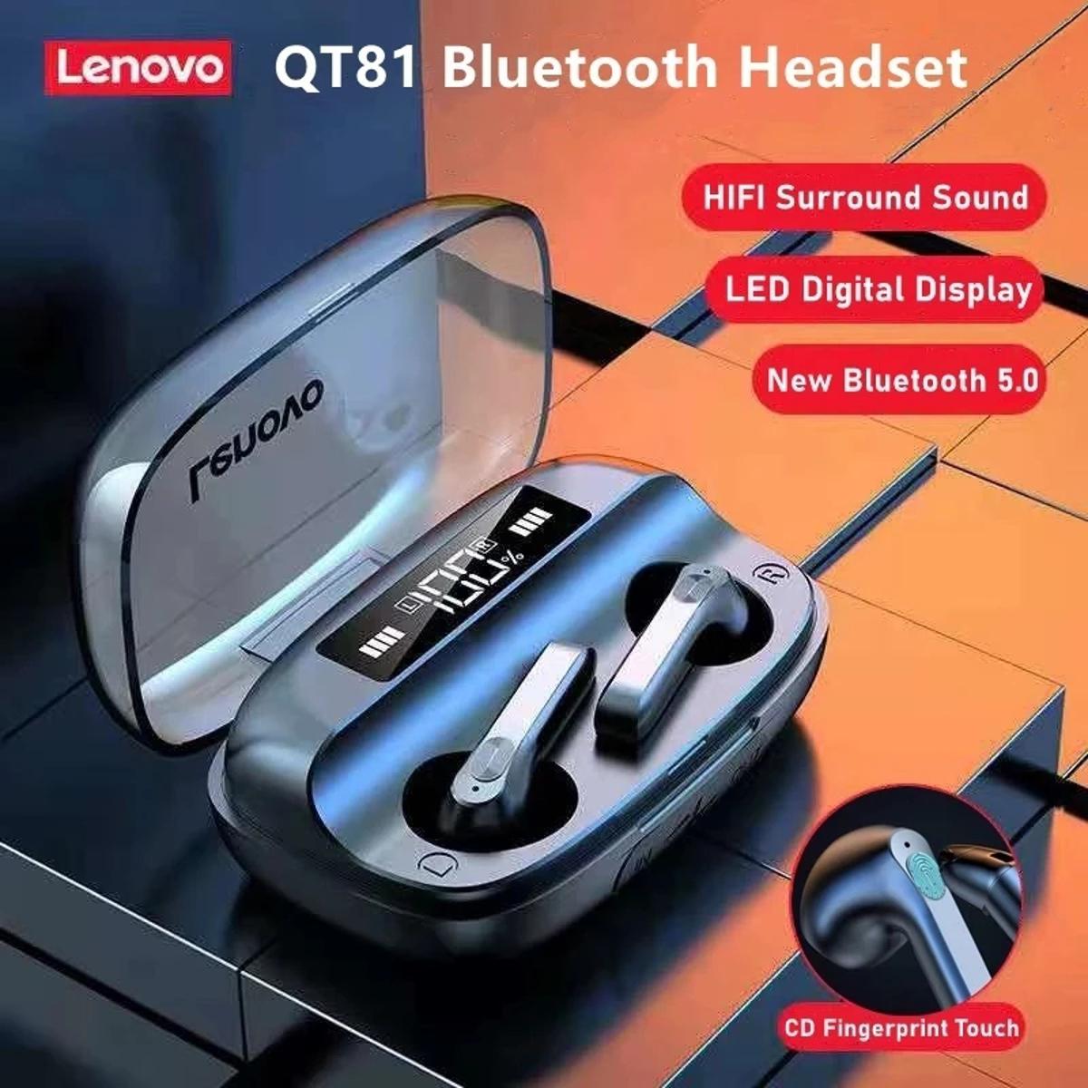 Picture of Lenovo QT81 TWS Wireless Headphone Stereo Sports Waterproof Earbuds Headsets with Microphone Bluetooth Earphones HD Call 1200mAh