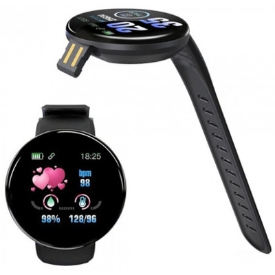 Picture of D18 Smart Watch Heart Rate Monitor Men's Women's Smartwatch Round Fitness DigitalWatches for Men Women Band Bracelet - Smart Watch - Smart Watch - Smart Watch