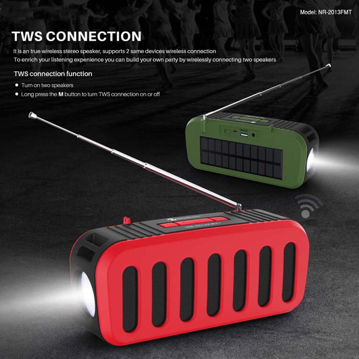 Picture of Solar Bluetooth Speaker FM RADIO/USB/TF CARD/Wireless Rechargeable Flash light torch