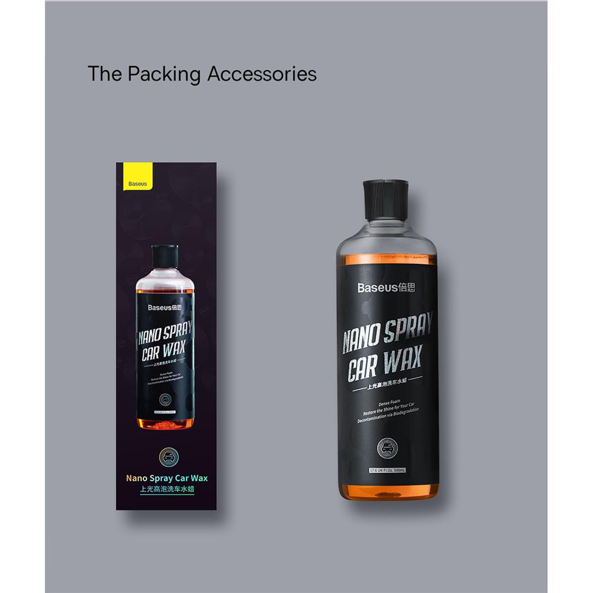 Picture of Baseus 500mL Foaming Liquid Car Polishing Wax Translucent Yellow Care Clean Polish Sander Car Wax Polishing Tools Car Ac