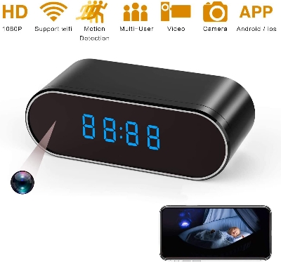 Picture of WiFi Camera 1080p Motion Detection Digital Clock Portable Rechargeable Night Vision 64GB