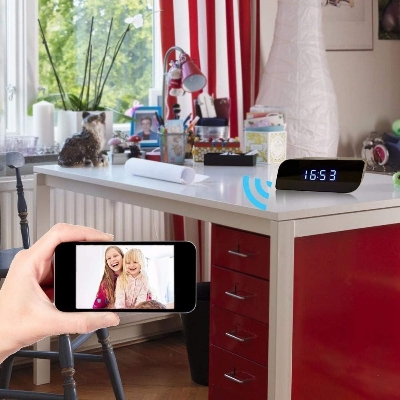 Picture of WiFi Camera 1080p Motion Detection Digital Clock Portable Rechargeable Night Vision 64GB